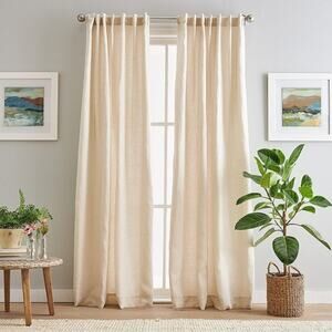 95"x50" Peri Home 2pk 100% Linen 84" Back Tab Lined Curtain Panel